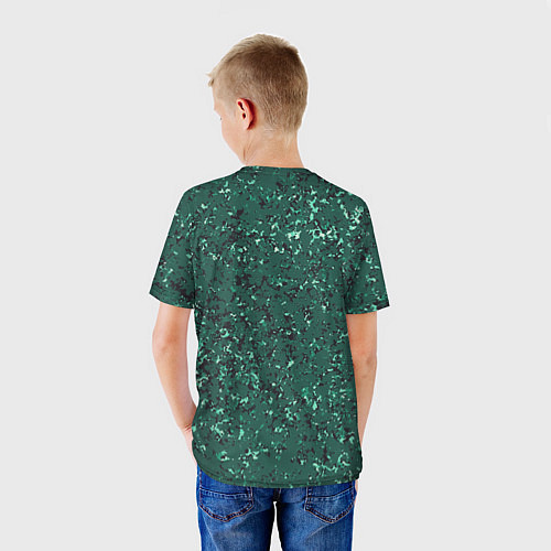 Детская футболка Текстура зелёный камень / 3D-принт – фото 4