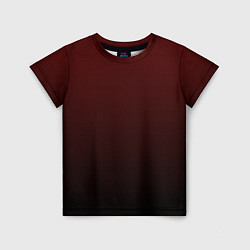 Детская футболка Градиент бордово-чёрный