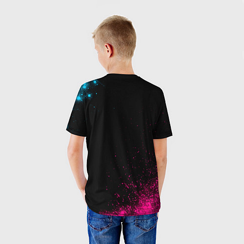 Детская футболка Volvo - neon gradient / 3D-принт – фото 4