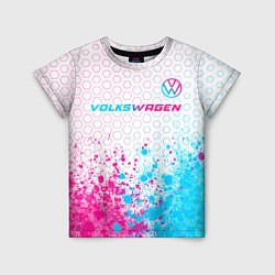 Детская футболка Volkswagen neon gradient style: символ сверху