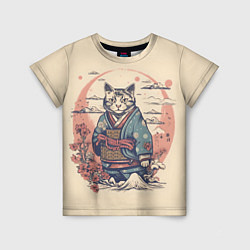 Детская футболка Кот-самурай