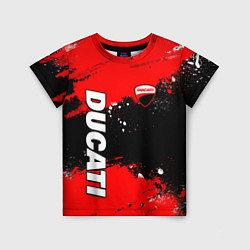 Детская футболка Ducati - красная униформа с красками