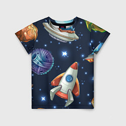 Детская футболка Космические корабли и планеты