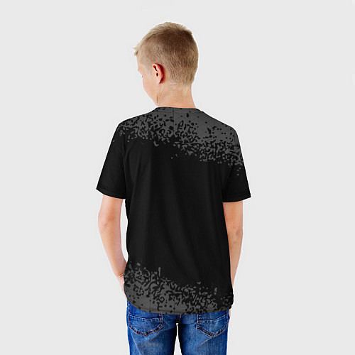 Детская футболка JoJo Bizarre Adventure glitch на темном фоне / 3D-принт – фото 4