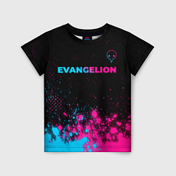 Детская футболка Evangelion - neon gradient: символ сверху