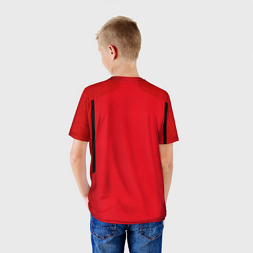 Детская футболка ФК Манчестер Юнайтед форма 2324 домашняя / 3D-принт – фото 4
