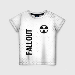 Детская футболка Fallout glitch на светлом фоне: надпись, символ