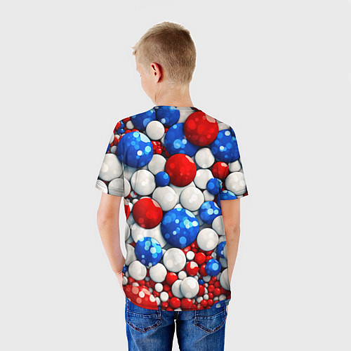 Детская футболка Шарики триколор / 3D-принт – фото 4
