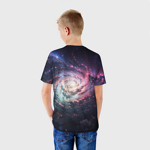Детская футболка Спиральная галактика в космосе / 3D-принт – фото 4