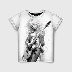 Детская футболка Блондинка с гитарой