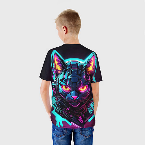 Детская футболка Боевой кот киборг / 3D-принт – фото 4