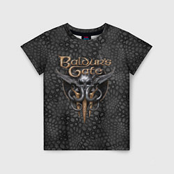 Детская футболка Baldurs Gate 3 logo dark black