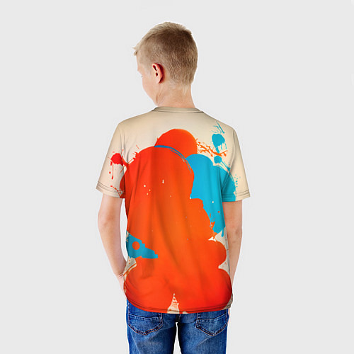 Детская футболка Девушка в брызгах краски / 3D-принт – фото 4