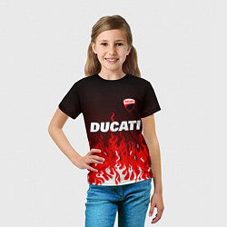 Футболка детская Ducati- красное пламя, цвет: 3D-принт — фото 2