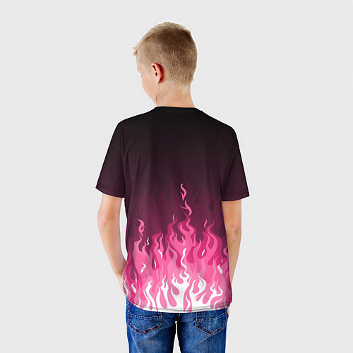 Детская футболка Killer Queen - Розовый огонь / 3D-принт – фото 4