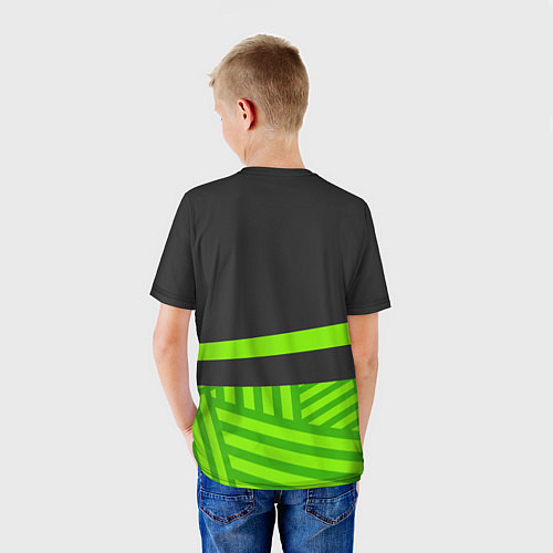 Детская футболка Doug Brawl stars green black / 3D-принт – фото 4