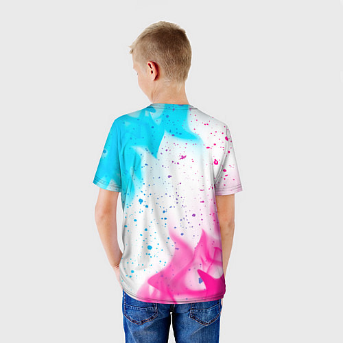 Детская футболка Hitman neon gradient style / 3D-принт – фото 4