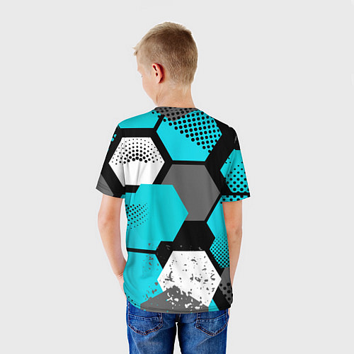 Детская футболка Шестиугольники абстрактный фон / 3D-принт – фото 4