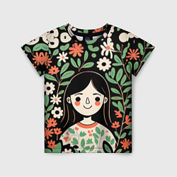 Детская футболка Девочка в цветах - Бохо