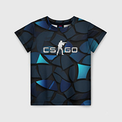 Детская футболка CS GO blue black elements