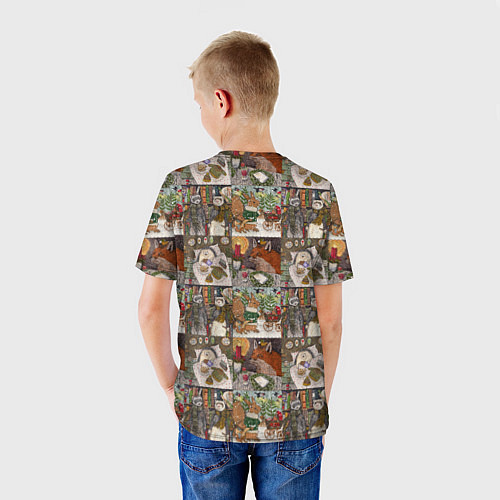 Детская футболка Милые иллюстрации коллаж / 3D-принт – фото 4