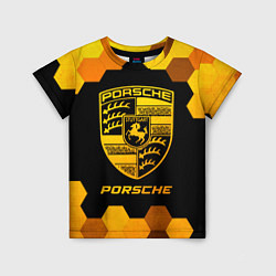 Детская футболка Porsche - gold gradient