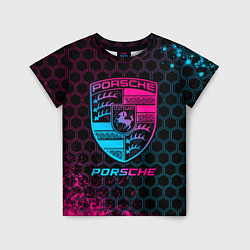 Детская футболка Porsche - neon gradient