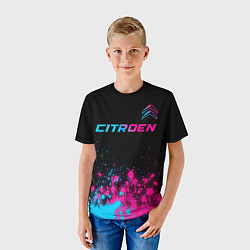 Футболка детская Citroen - neon gradient: символ сверху, цвет: 3D-принт — фото 2