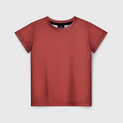 Детская футболка Текстура мелкие квадраты красный