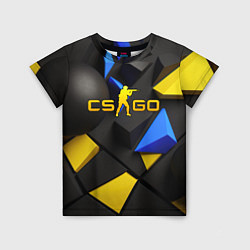 Детская футболка CSGO blue yellow abstract