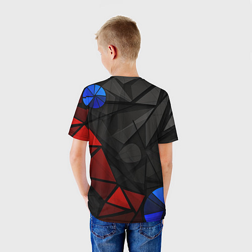 Детская футболка Black blue red elements / 3D-принт – фото 4