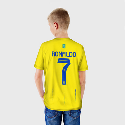 Детская футболка Криштиану Роналду Аль Наср форма 2324 домашняя / 3D-принт – фото 4
