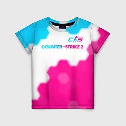 Детская футболка Counter-Strike 2 neon gradient style: символ сверх