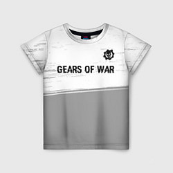 Футболка детская Gears of War glitch на светлом фоне: символ сверху, цвет: 3D-принт