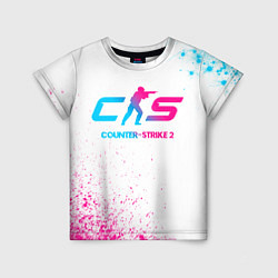 Детская футболка Counter-Strike 2 neon gradient style