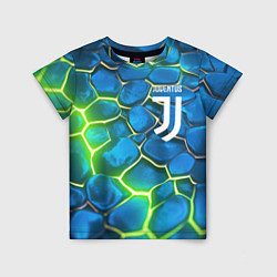 Детская футболка Juventus blue green neon