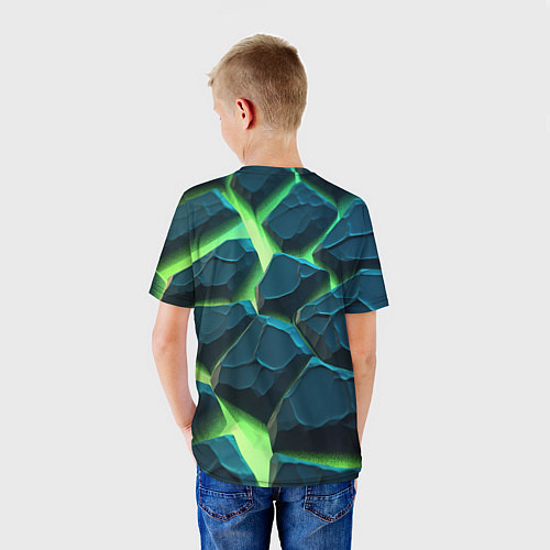 Детская футболка Камни в неоне / 3D-принт – фото 4