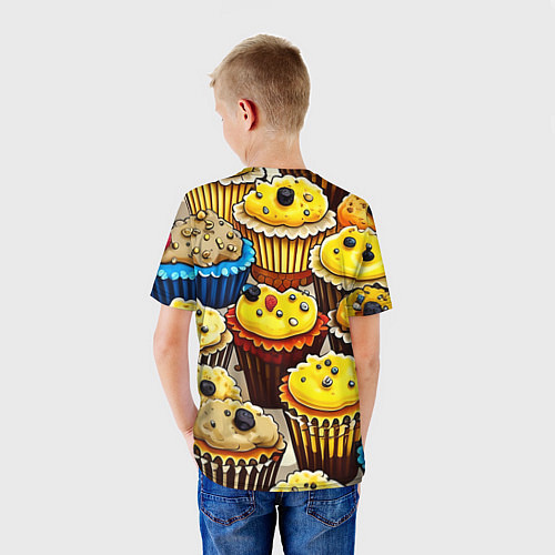 Детская футболка Вкусный принт - кексы от нейросети / 3D-принт – фото 4