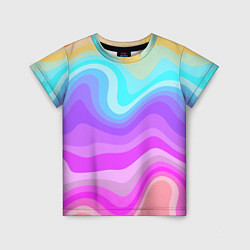 Детская футболка Неоновая разноцветная волна
