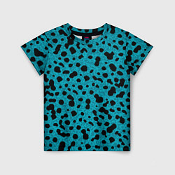 Детская футболка Пятнистый паттерн чёрно-голубой