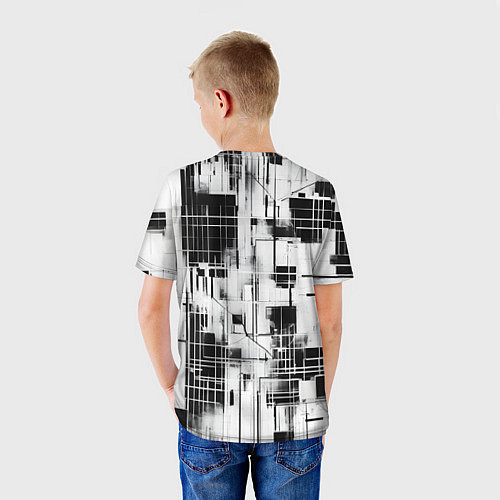 Детская футболка Кибер Сетка гранж / 3D-принт – фото 4