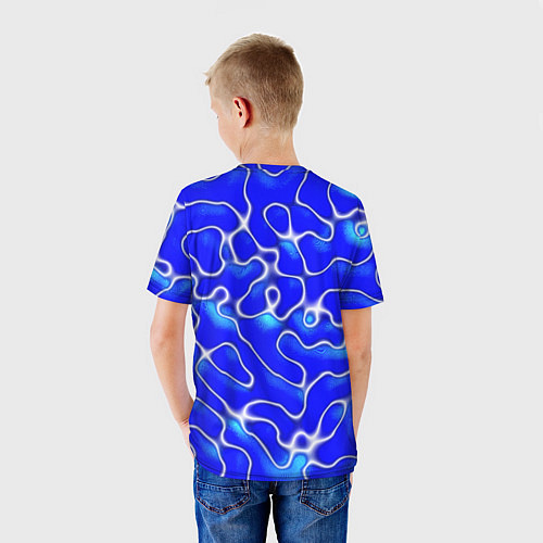Детская футболка Синий волнистый рисунок / 3D-принт – фото 4