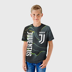 Футболка детская Juventus dark green logo, цвет: 3D-принт — фото 2