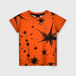 Детская футболка Огненный оранжевый абстракция