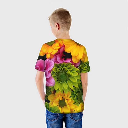 Детская футболка Паттерн цветочный / 3D-принт – фото 4