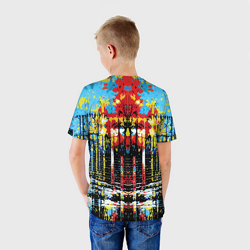 Детская футболка Зеркальная абстракция - нейросеть / 3D-принт – фото 4