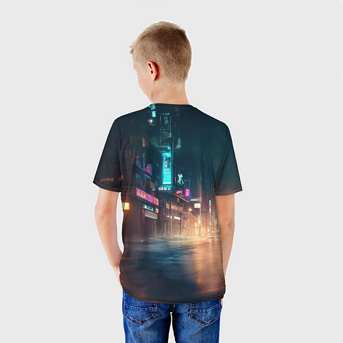 Детская футболка Пейзаж в стиле Бегущий по лезвию / 3D-принт – фото 4