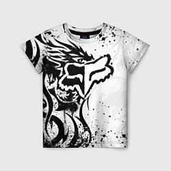Детская футболка Fox motocross - белый дракон