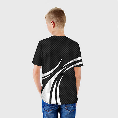 Детская футболка Fox carbon line - white / 3D-принт – фото 4
