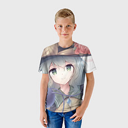 Футболка детская Touhou Project Улыбающаяся Койши Комейдзи, цвет: 3D-принт — фото 2
